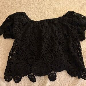 Nightcap Black Crochet Blouse